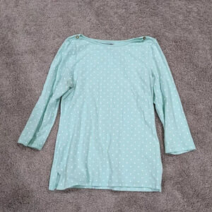 Bandolino Mint Green with White polka dots 3/4 length sleeve top